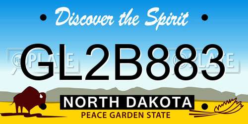 GL2B883 North Dakota License Plate