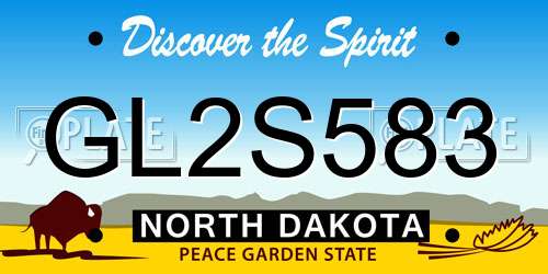 GL2S583 North Dakota License Plate