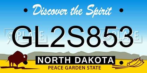 GL2S853 North Dakota License Plate