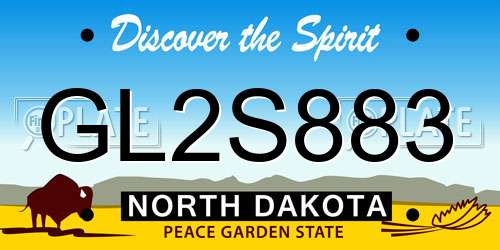 GL2S883 North Dakota License Plate