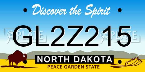GL2Z215 North Dakota License Plate