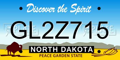 GL2Z715 North Dakota License Plate