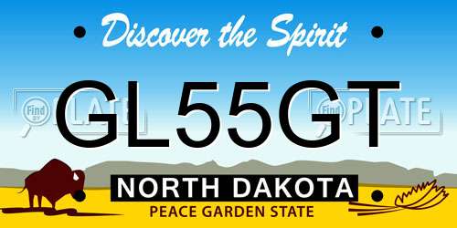 GL55GT North Dakota License Plate