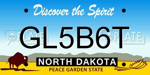 GL5B6T North Dakota License Plate