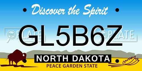 GL5B6Z North Dakota License Plate