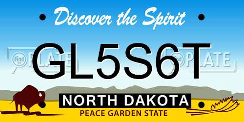 GL5S6T North Dakota License Plate