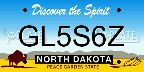 GL5S6Z North Dakota License Plate