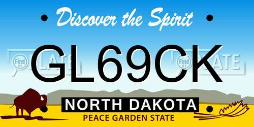 GL69CK North Dakota License Plate
