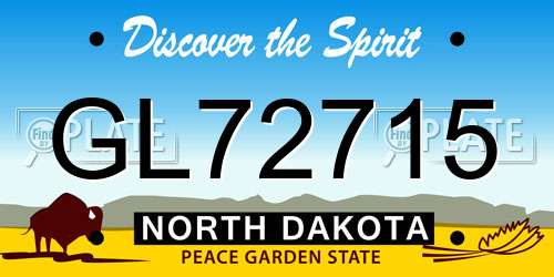 GL72715 North Dakota License Plate