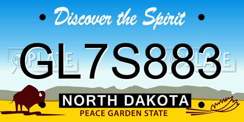 GL7S883 North Dakota License Plate