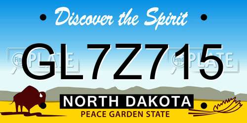 GL7Z715 North Dakota License Plate