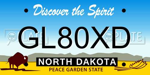 GL80XD North Dakota License Plate