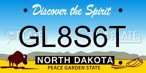 GL8S6T North Dakota License Plate