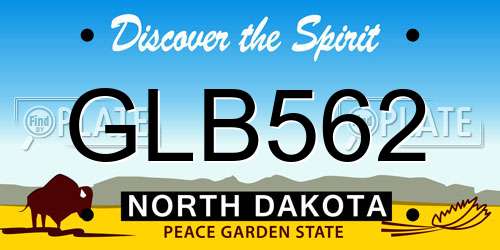 GLB562 North Dakota License Plate