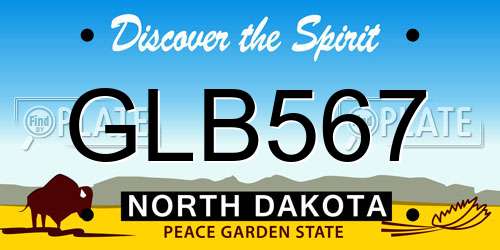GLB567 North Dakota License Plate