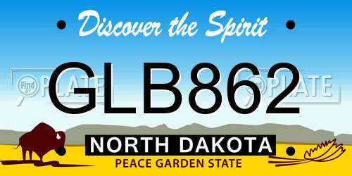 GLB862 North Dakota License Plate