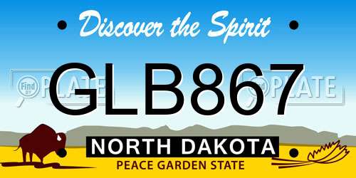 GLB867 North Dakota License Plate