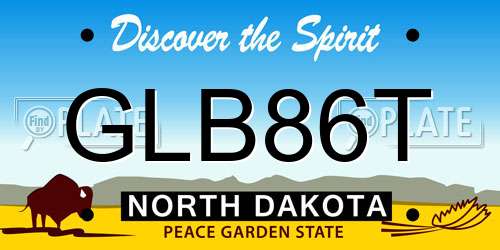 GLB86T North Dakota License Plate