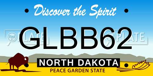 GLBB62 North Dakota License Plate