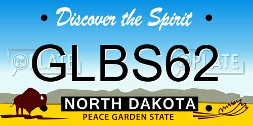 GLBS62 North Dakota License Plate