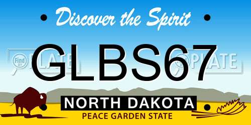 GLBS67 North Dakota License Plate
