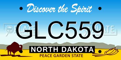 GLC559 North Dakota License Plate