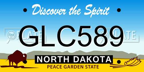 GLC589 North Dakota License Plate