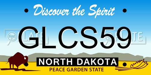 GLCS59 North Dakota License Plate