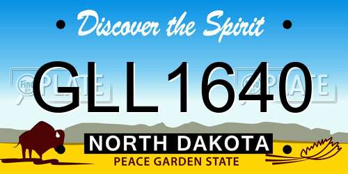 GLL1640 North Dakota License Plate