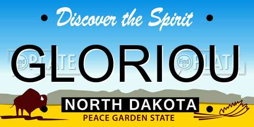GLORIOU North Dakota License Plate