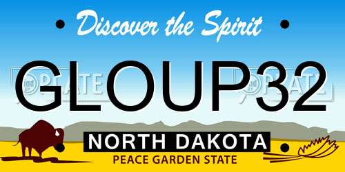 GLOUP32 North Dakota License Plate