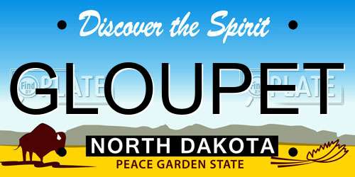 GLOUPET North Dakota License Plate