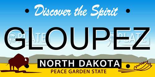 GLOUPEZ North Dakota License Plate