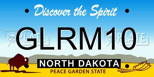 GLRM10 North Dakota License Plate