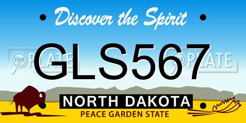 GLS567 North Dakota License Plate