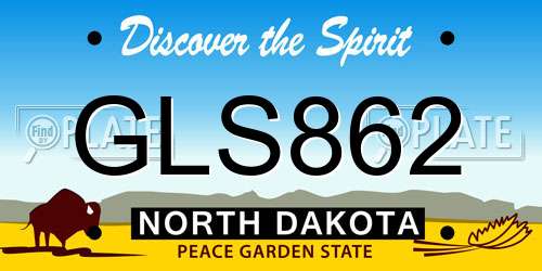 GLS862 North Dakota License Plate