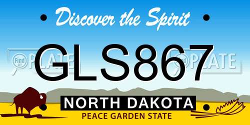 GLS867 North Dakota License Plate