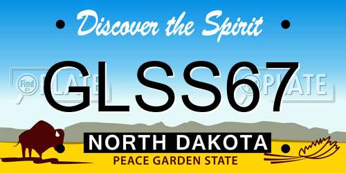 GLSS67 North Dakota License Plate
