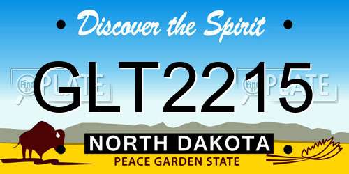 GLT2215 North Dakota License Plate