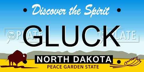 GLUCK North Dakota License Plate
