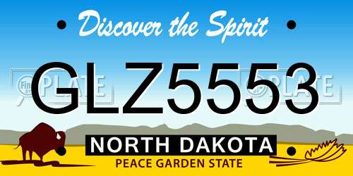 GLZ5553 North Dakota License Plate