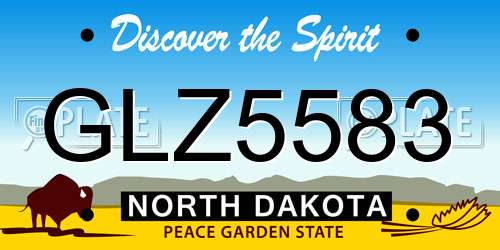 GLZ5583 North Dakota License Plate