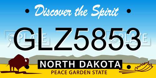 GLZ5853 North Dakota License Plate