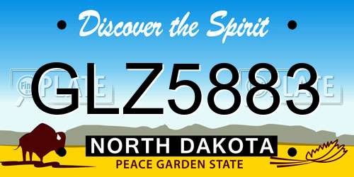 GLZ5883 North Dakota License Plate