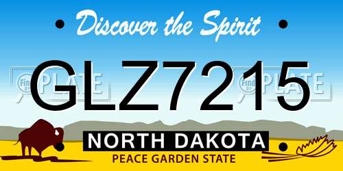 GLZ7215 North Dakota License Plate