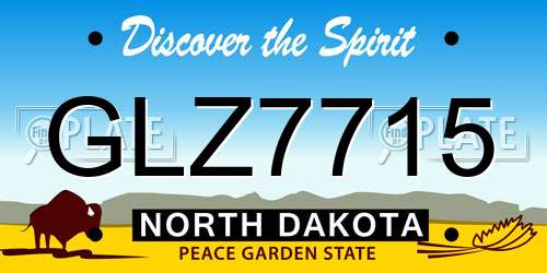 GLZ7715 North Dakota License Plate