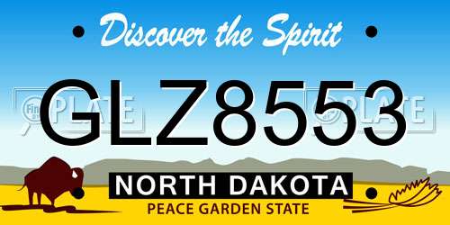 GLZ8553 North Dakota License Plate