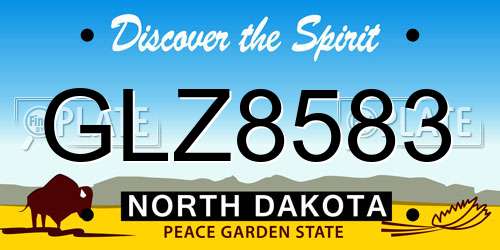 GLZ8583 North Dakota License Plate