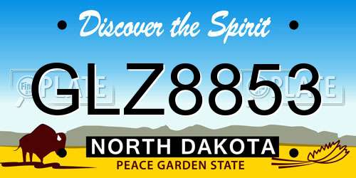 GLZ8853 North Dakota License Plate