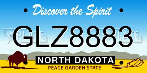 GLZ8883 North Dakota License Plate